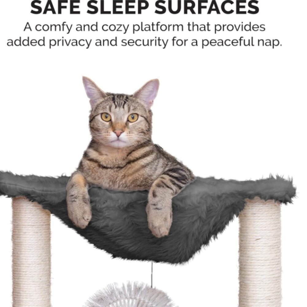 15 . 75 " Tall Playground for Indoor Cats , Ft . Sisal Scratching Post - Picture 7 of 7